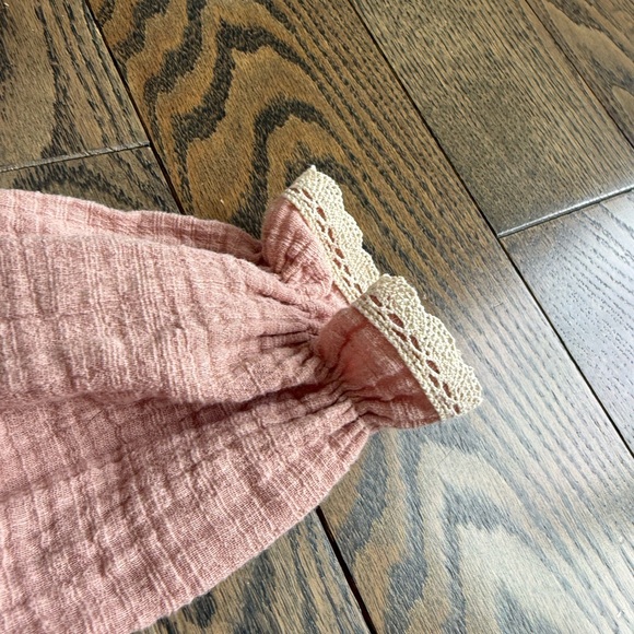 Pink Ruffled Kids Dress custom handmade in poland 100% organic cotton 2T 18-24 m - Picture 4 of 14